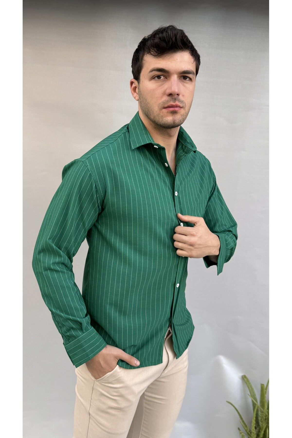 Casualmen32 Çizgi Detay Regular Gömlek