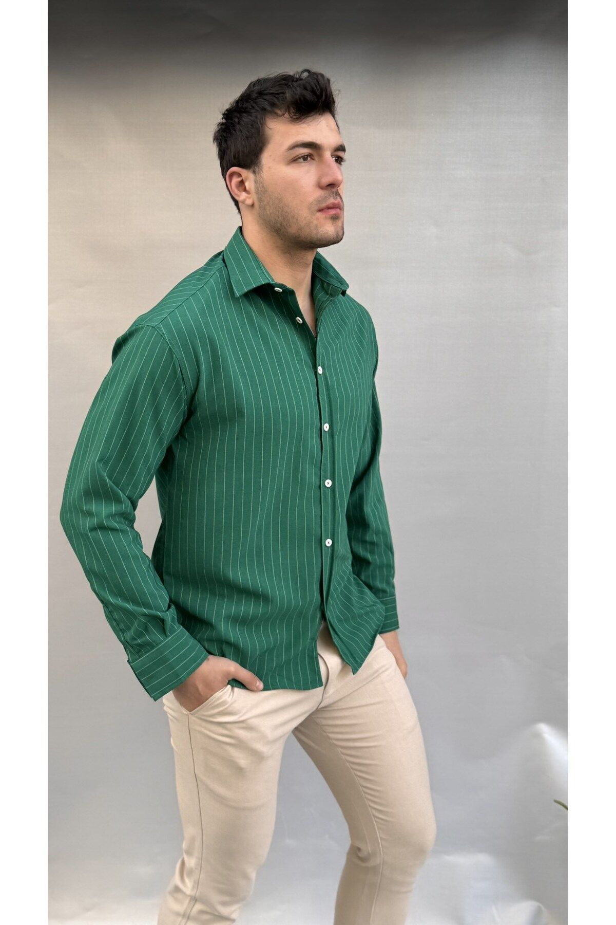 Casualmen32 Çizgi Detay Regular Gömlek