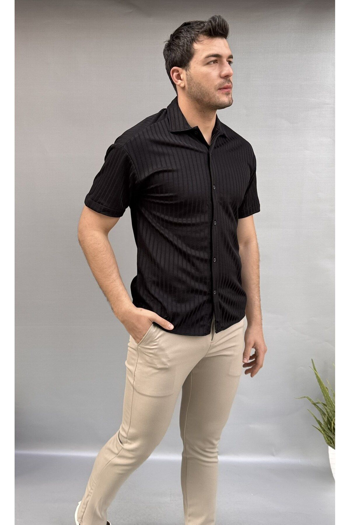 Casualmen32 Çizgili Slim Fit Gömlek