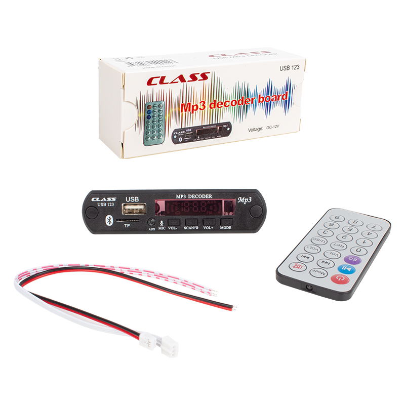CLASS USB-123 12 VOLT SD+AF+VR OTO TEYP MİKROFONLU USB/SD ÇEVİRİC
