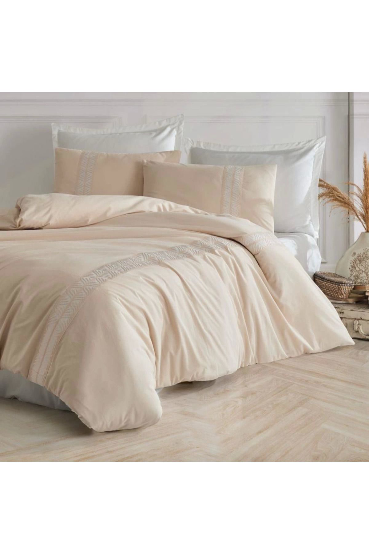 Yusuftex Clasy Borderline Çift Kişilik Ranforce Nevresim Takimi Olerin V1