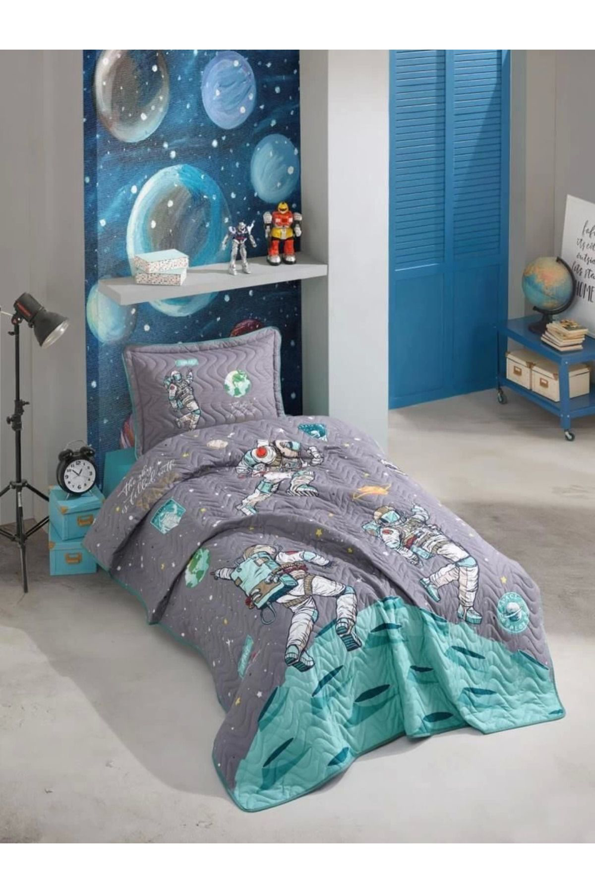 Yusuftex Clasy Tek Kişilik Yatak Örtüsü Space