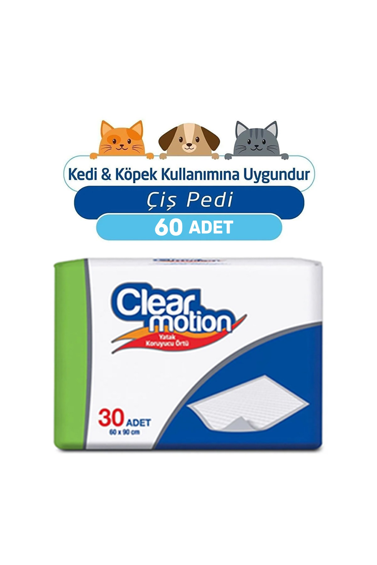 Clear Motion Clearmotion Kedi Köpek Çiş Pedi 60X90 Cm 60 Adet