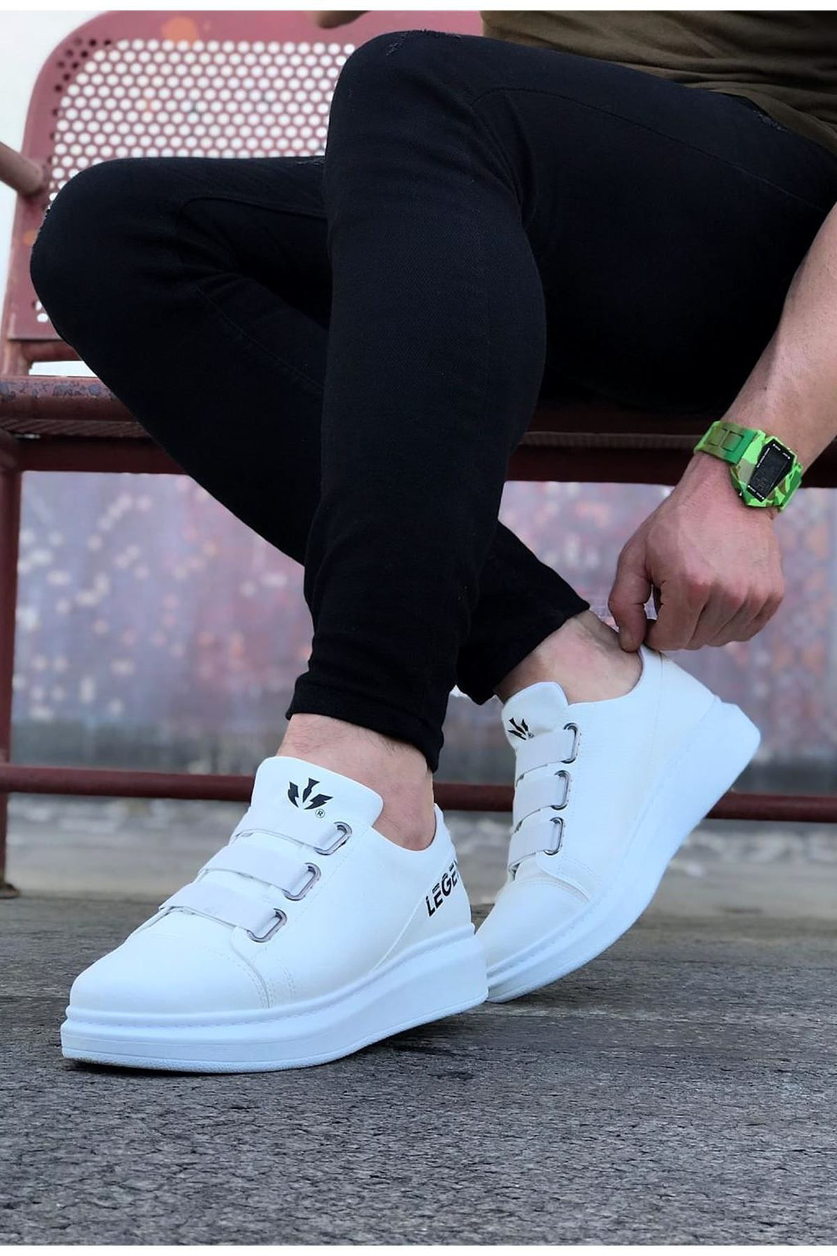 K&A Clz943 Beyaz Kalin Taban Casual Erkek Ayakkabi