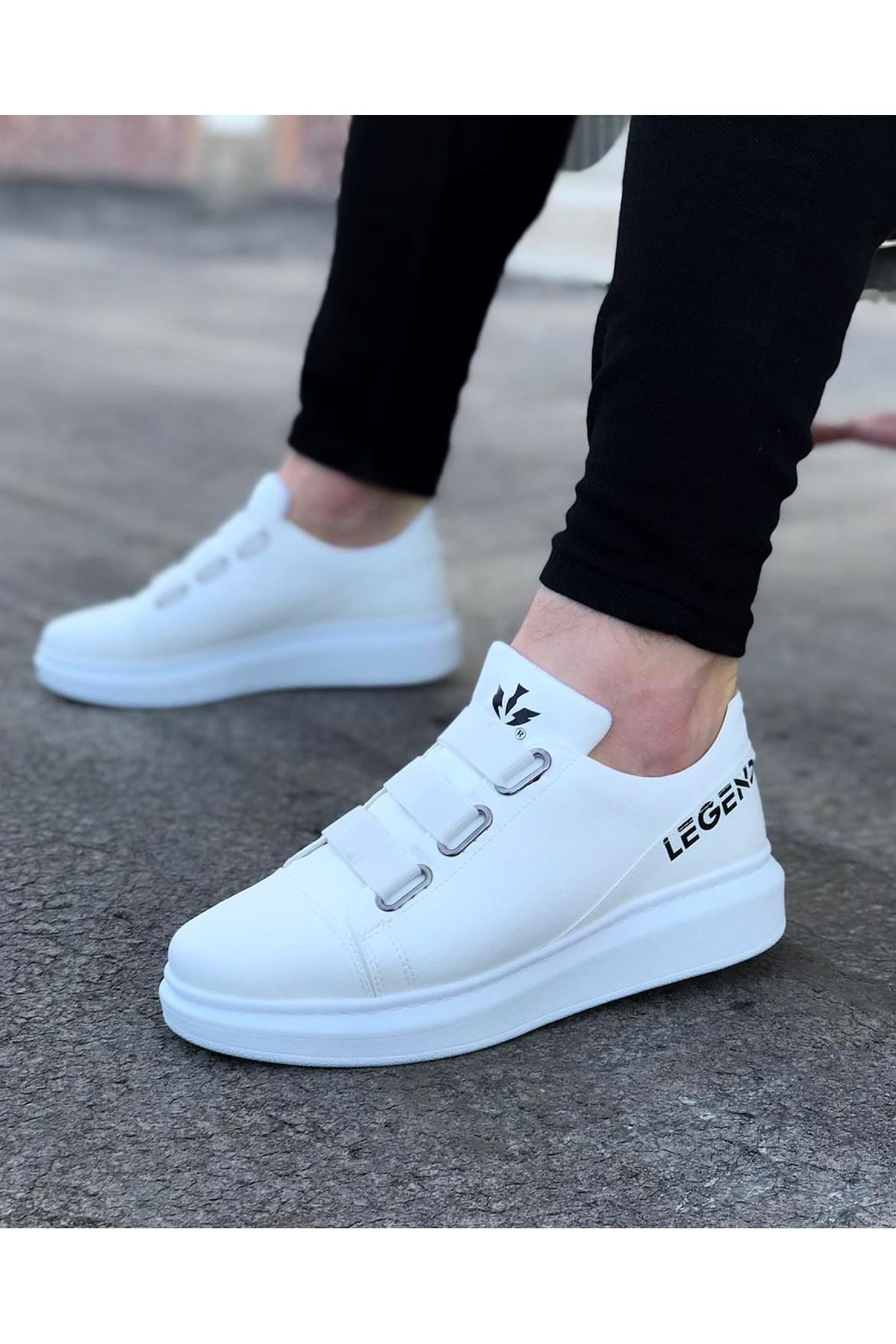 K&A Clz943 Beyaz Kalin Taban Casual Erkek Ayakkabi