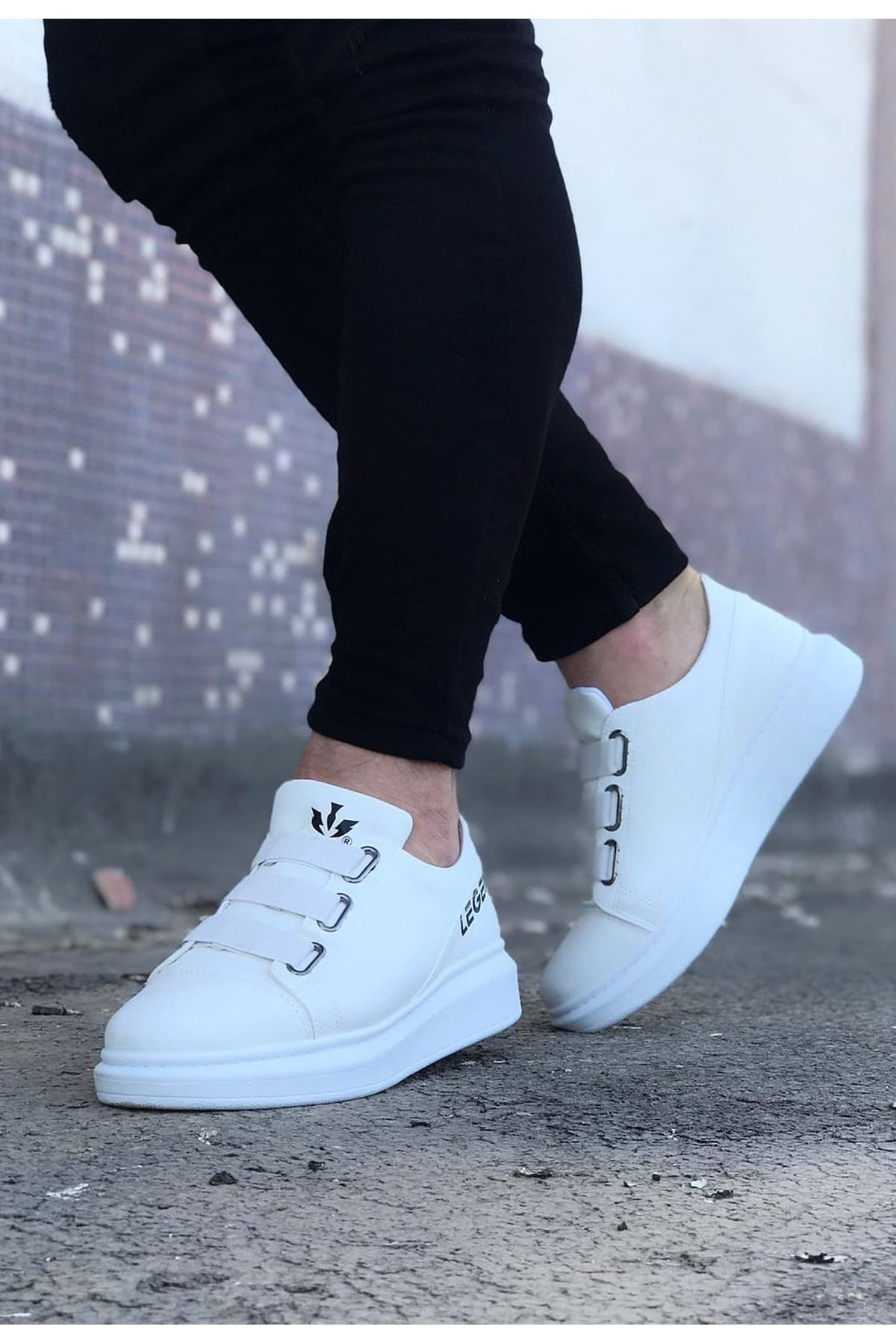 K&A Clz943 Beyaz Kalin Taban Casual Erkek Ayakkabi