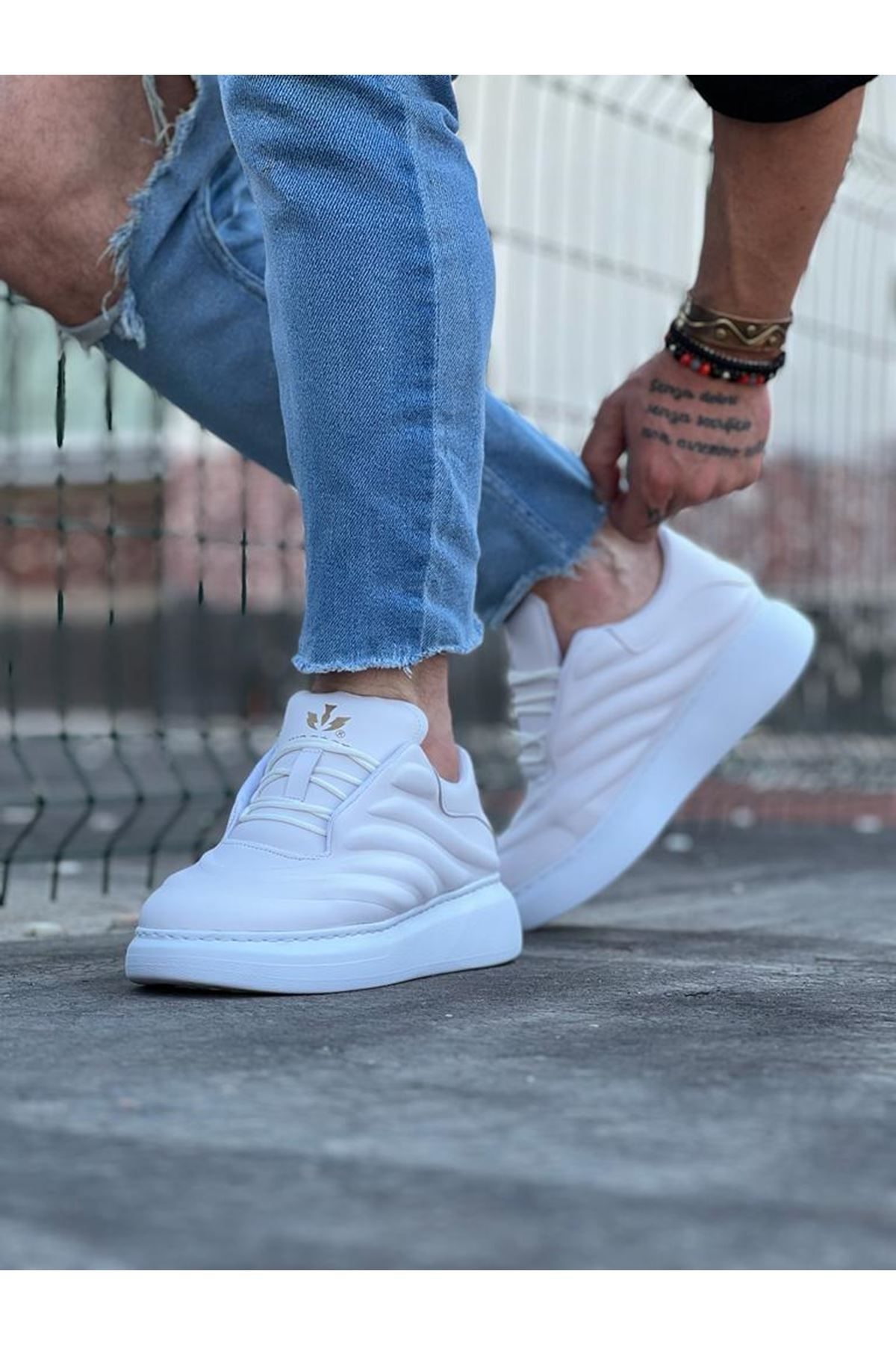 K&A Clz946 094 Beyaz Cilt Erkek Casual Ayakkabi