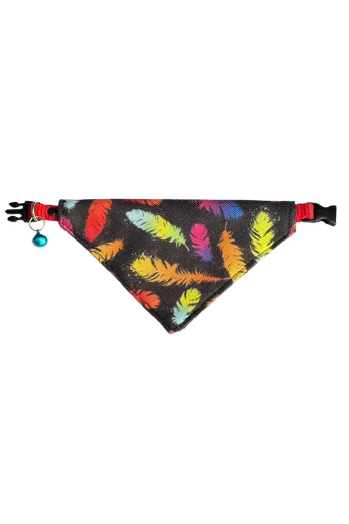 Coco Pet  Fular Renkli Tüy Desenli Ayarlanabilir Bandana Kedi Tasm