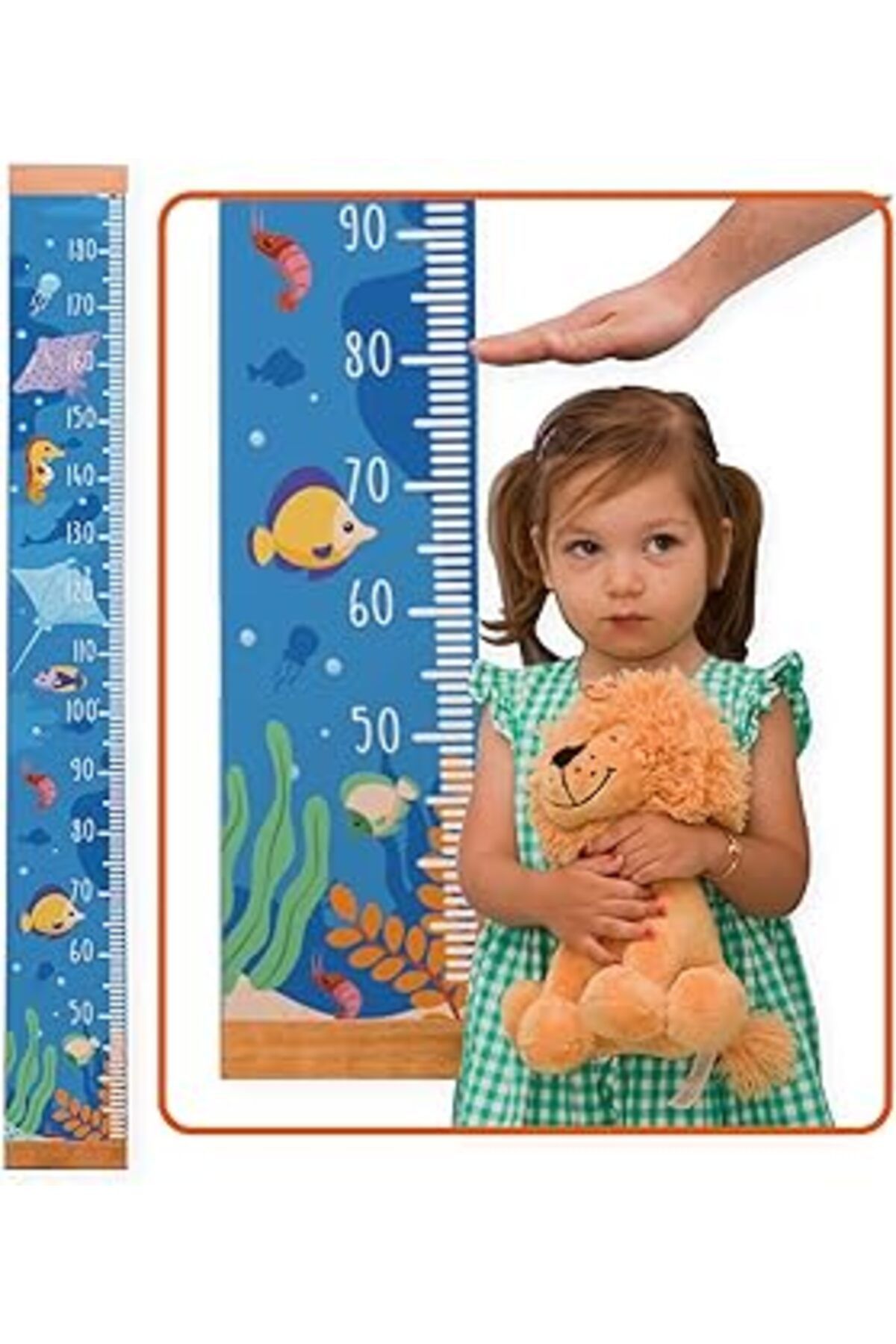 Yusuftex Çocuğa Hediye Deniz Temali Boy Ölçme Cetveli