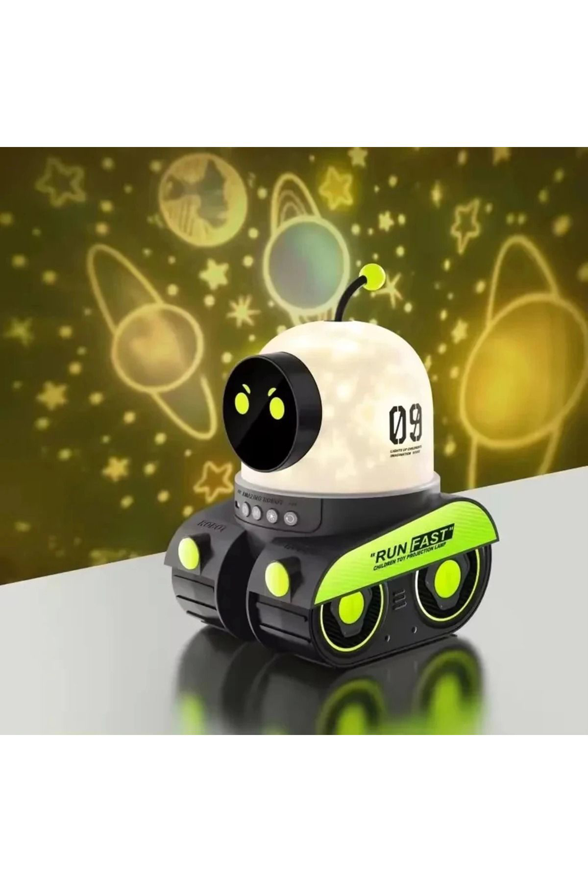 Yusuftex Çocuklar İçin Eğitici Ve Eğlenceli Robot Temali Projektör Gece La