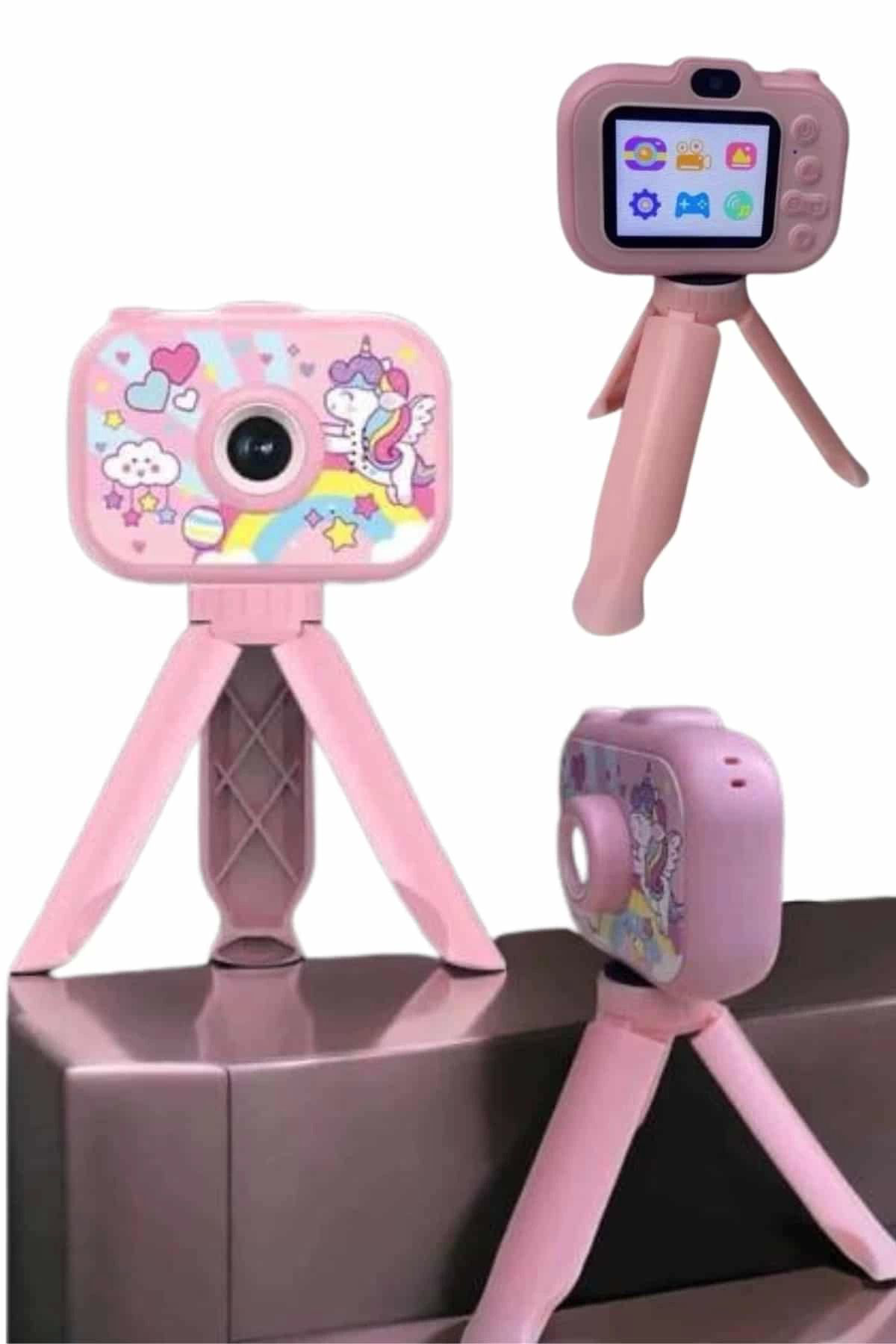 Pamiravm Çocuklara Özel Ayakli Mini Fotoğraf Makinesi Dijital Lcd Ekran