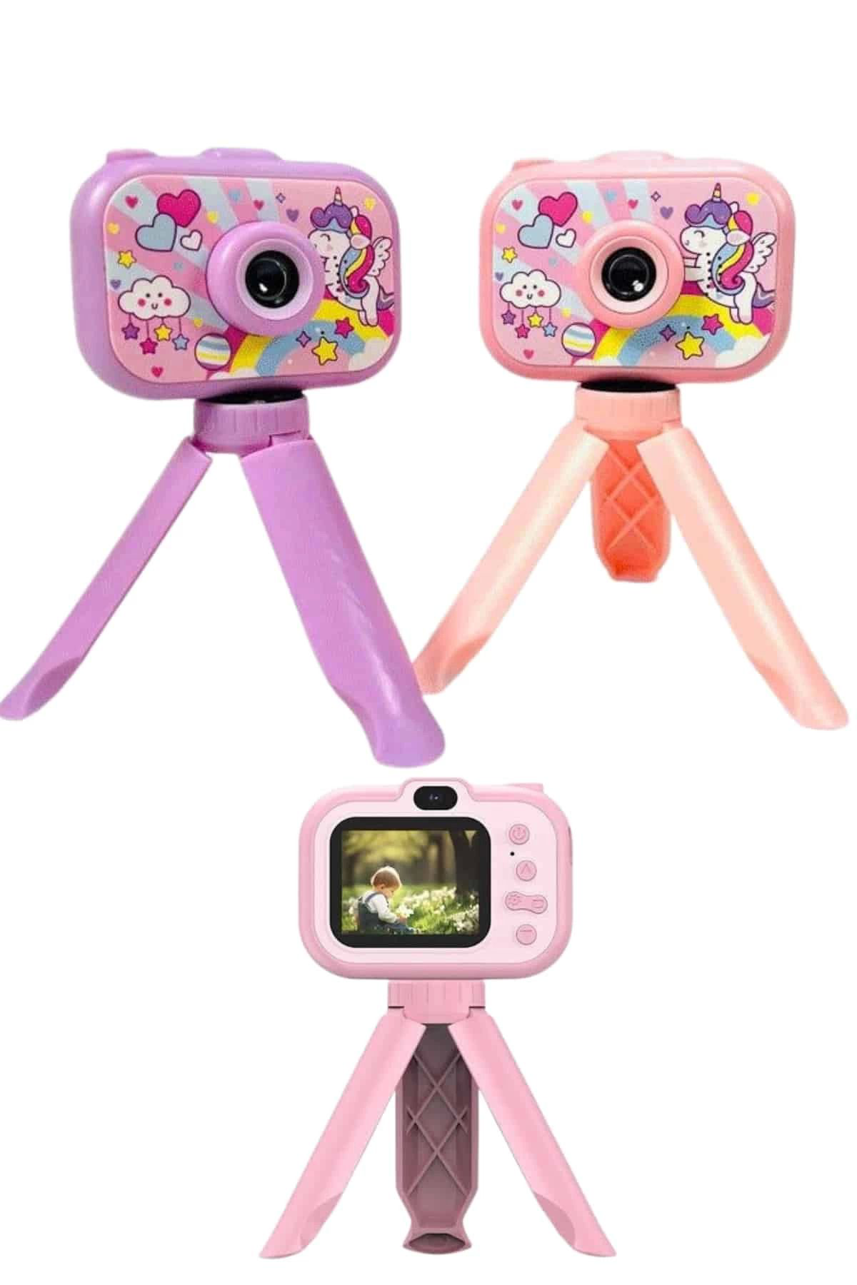 Pamiravm Çocuklara Özel Ayakli Mini Fotoğraf Makinesi Dijital Lcd Ekran