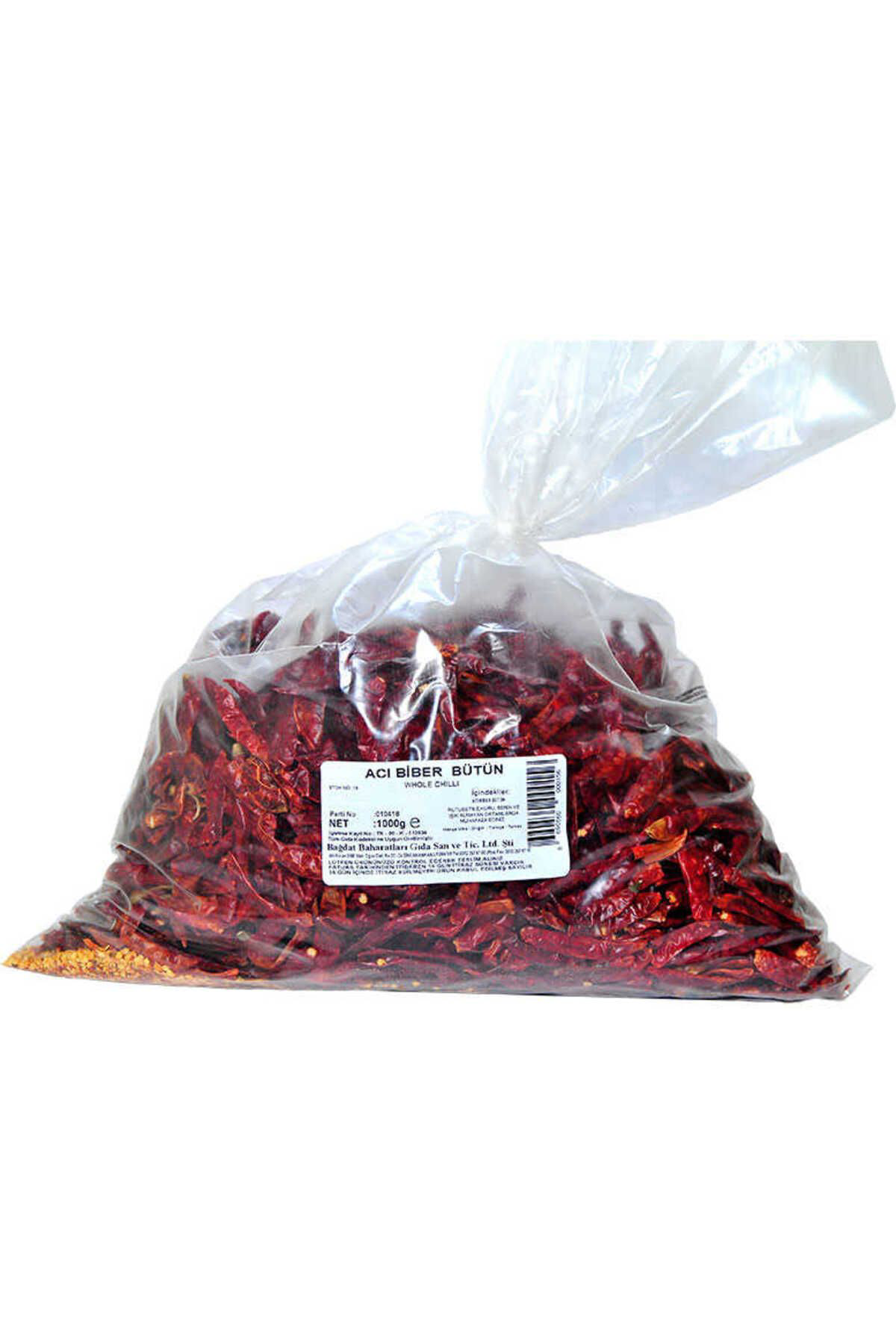 K&A Çok Aci Biber Zehir Aci Bütün Biber 1000 Gr Paket