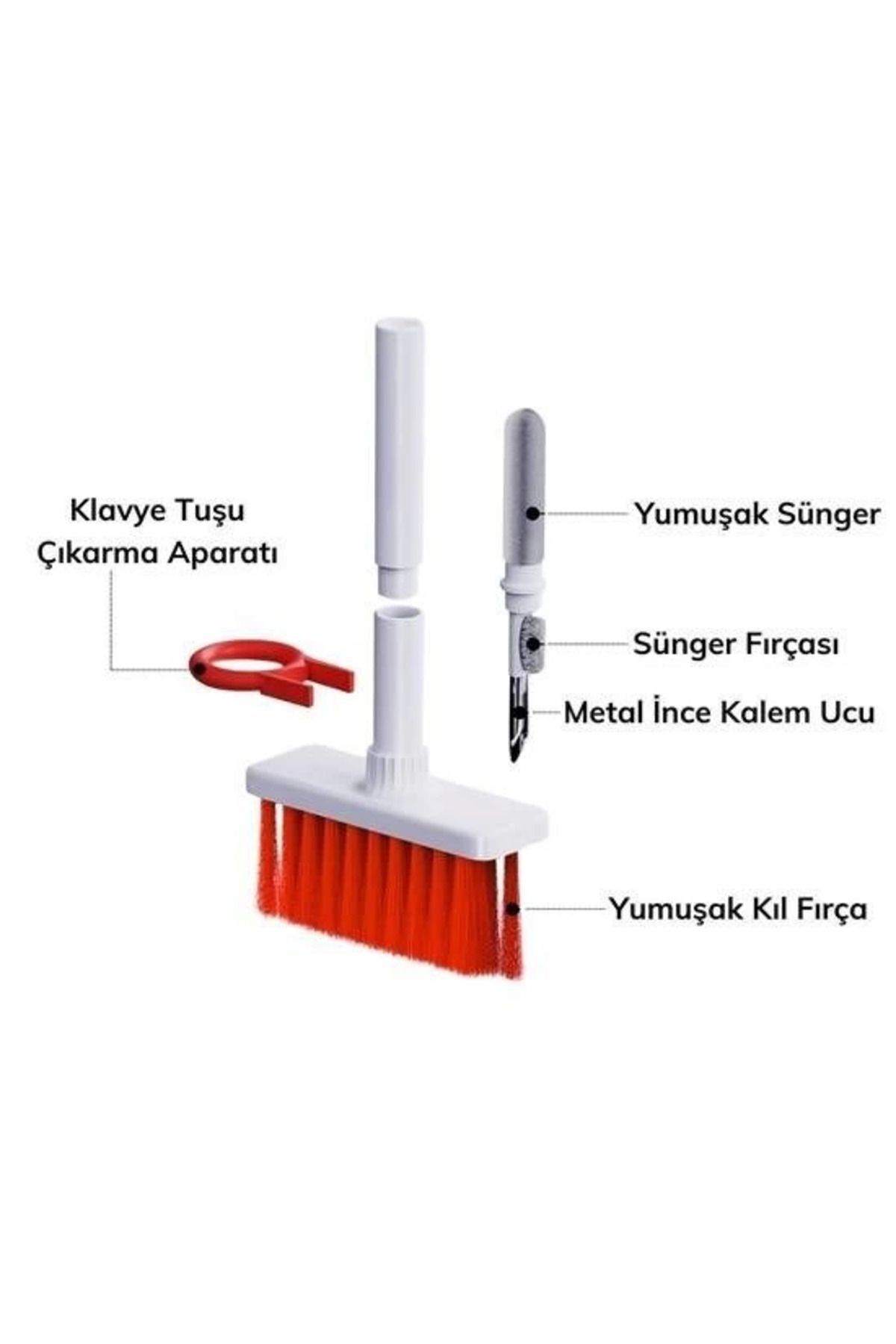 Yusuftex Çok Amaçli Kirmizi Hassas Firça Başlikli Bilgisayar Laptop Temizl