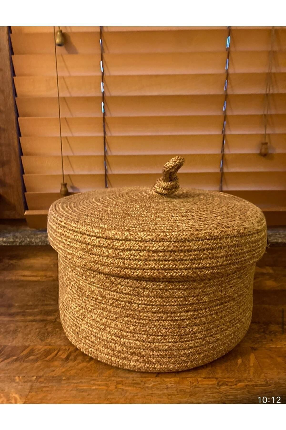 Bevez Home Çok Amaçli Sepet, Banyo Ve Mutfak Organizeri Hasir Kapakli 25X15