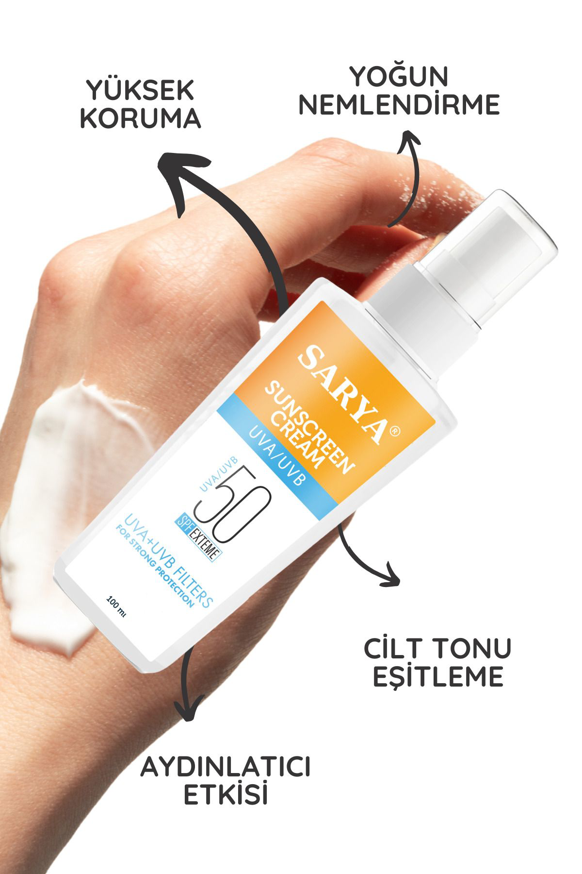 Sarya Çok Yönlü Koruyucu Güneş Kremi Uva+Uvb Filters Spf50+ 100 Ml