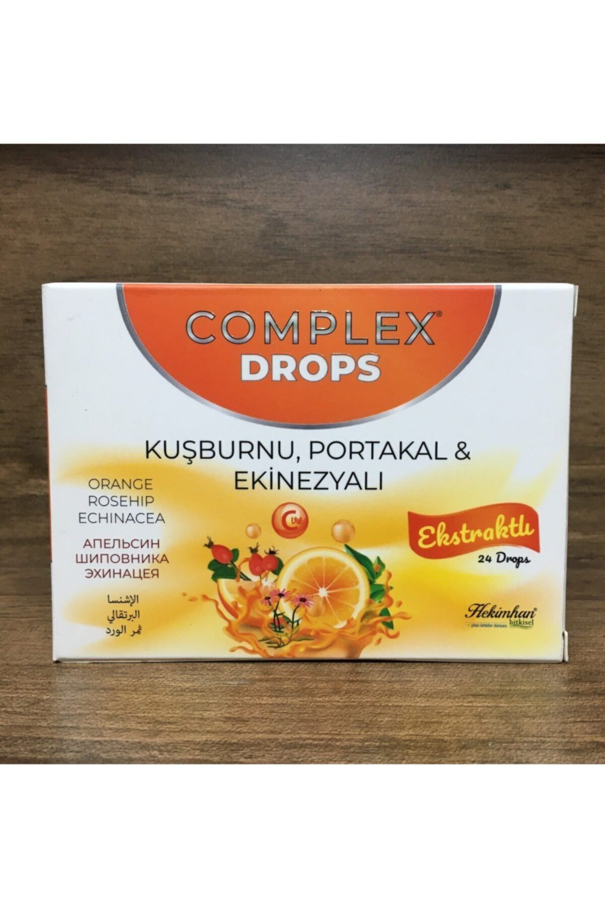 Hekimhan Complex Drops Kuşburnu, Portakal & Ekinezyali Ekstraktli Bitkisel