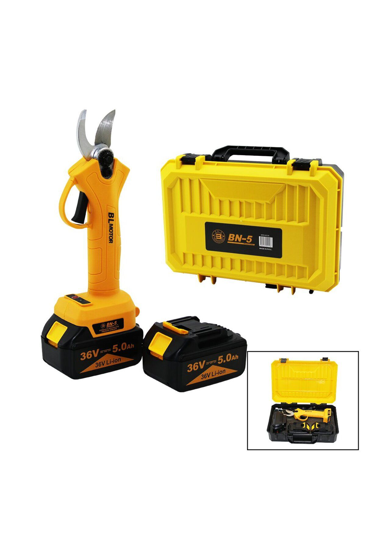 Ok Aksesuar Cordless Shear Yellow Bn-5 Hs-155  Şarjli  Bağ Makasi  2 Batarya