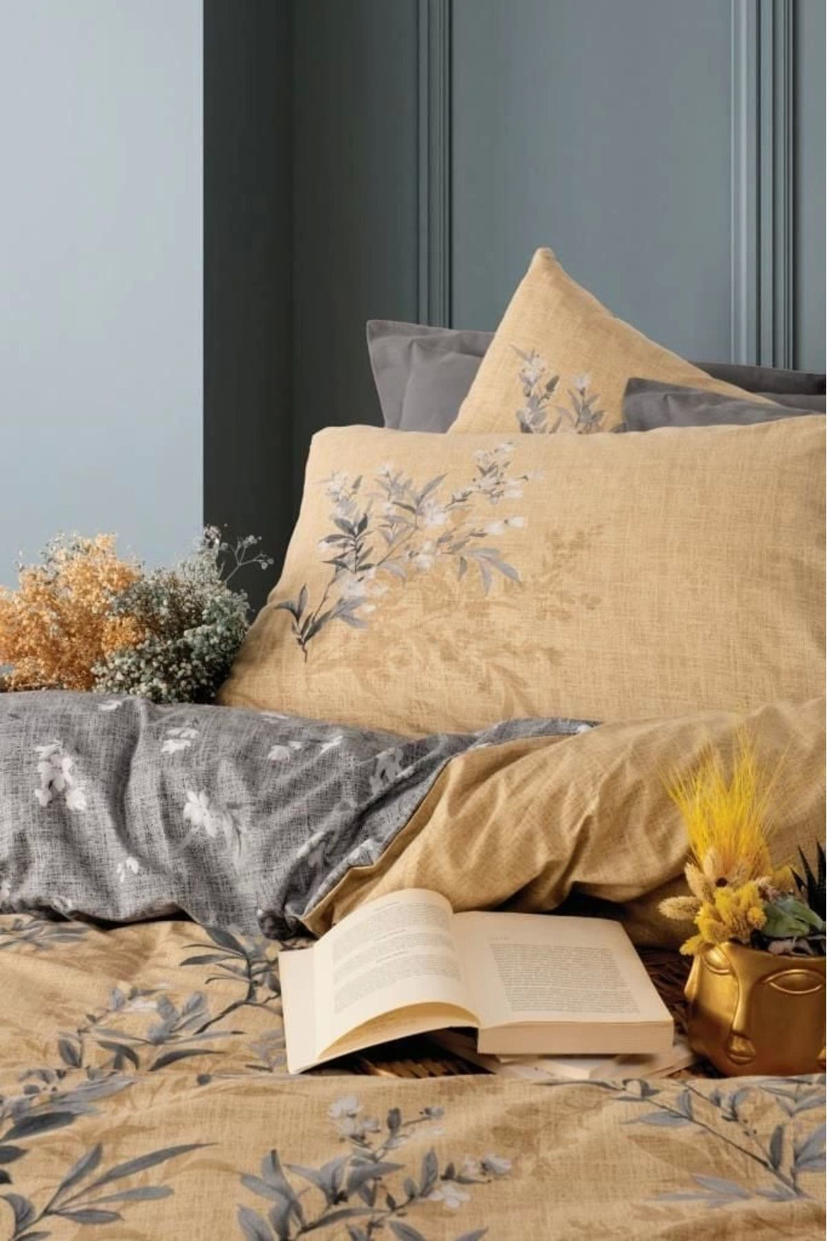 Yusuftex Cotton Box Çift Kişilik Nevresim Takimi Vera Gri