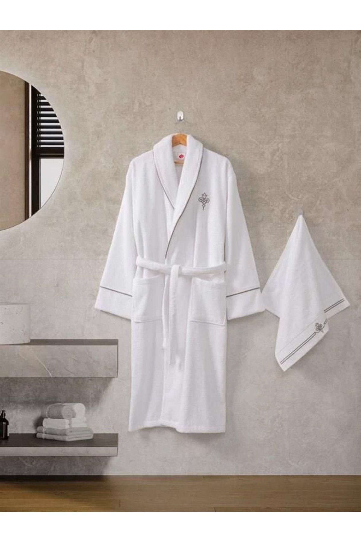 Yusuftex Cotton Box Classic Bornoz Seti Güher M-L Kadin