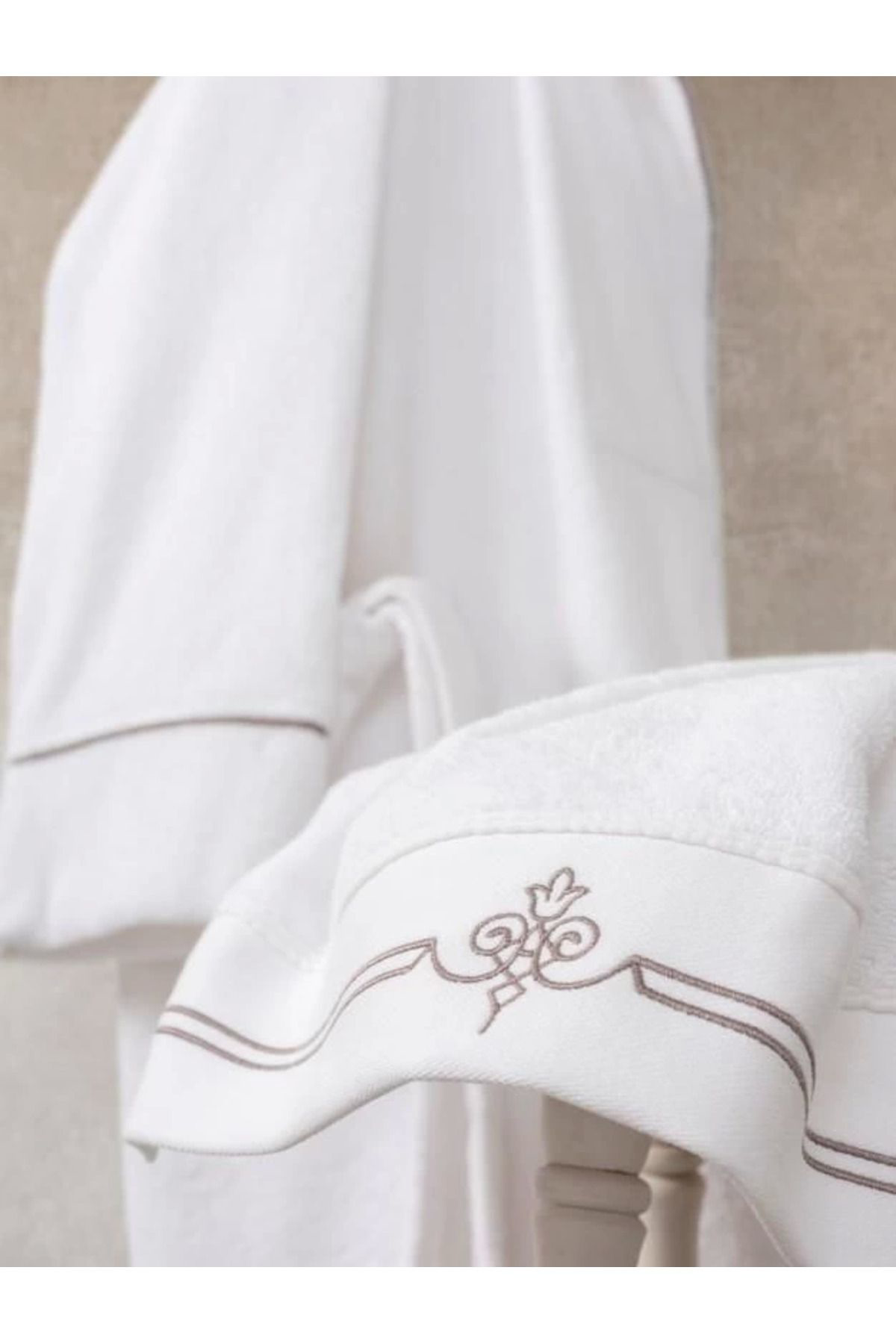 Yusuftex Cotton Box Classic Bornoz Seti Güher L-Xl Erkek