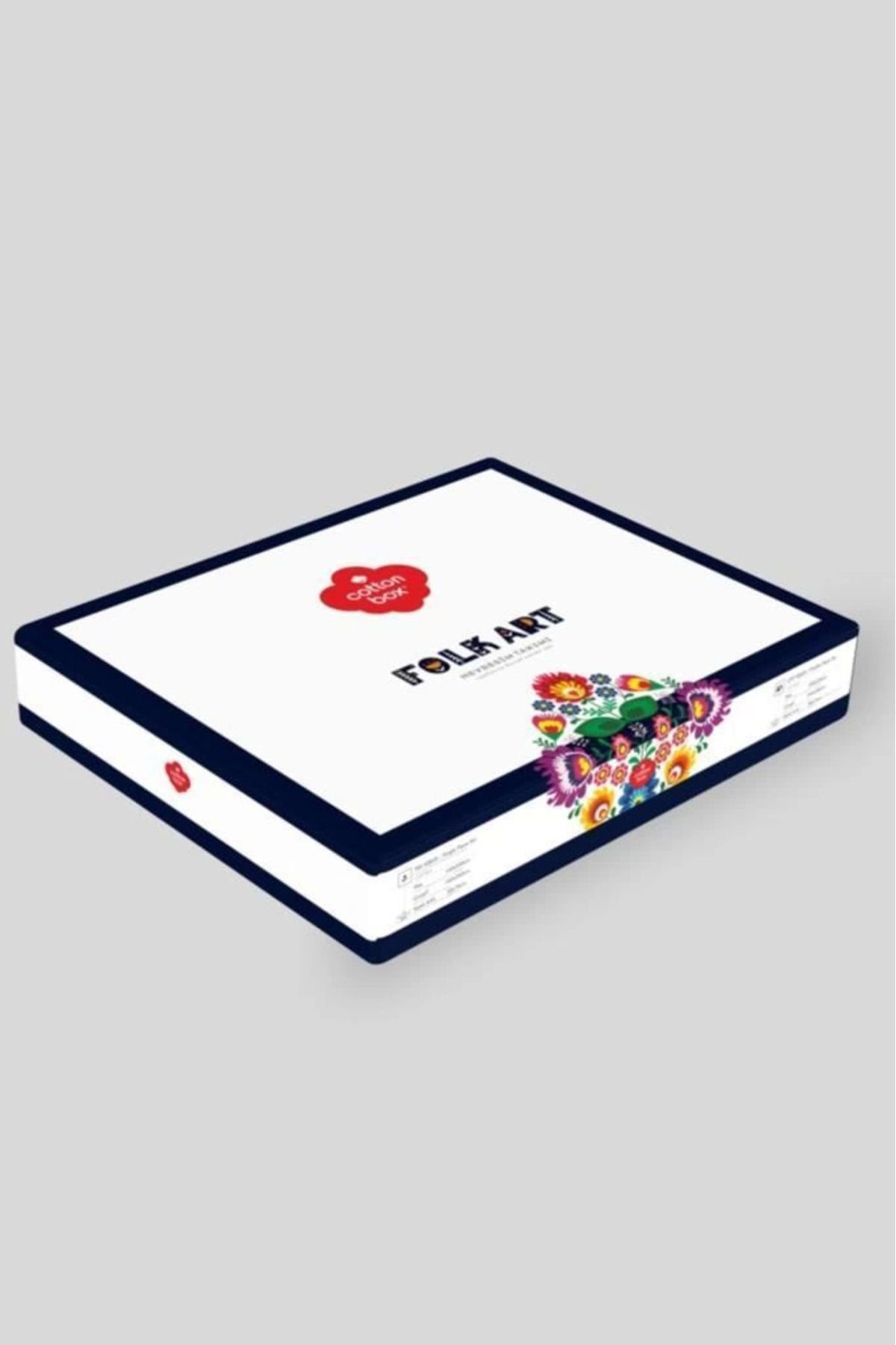 Yusuftex Cotton Box Folk Art Çift Kişilik Nevresim Takimi Erna Petrol