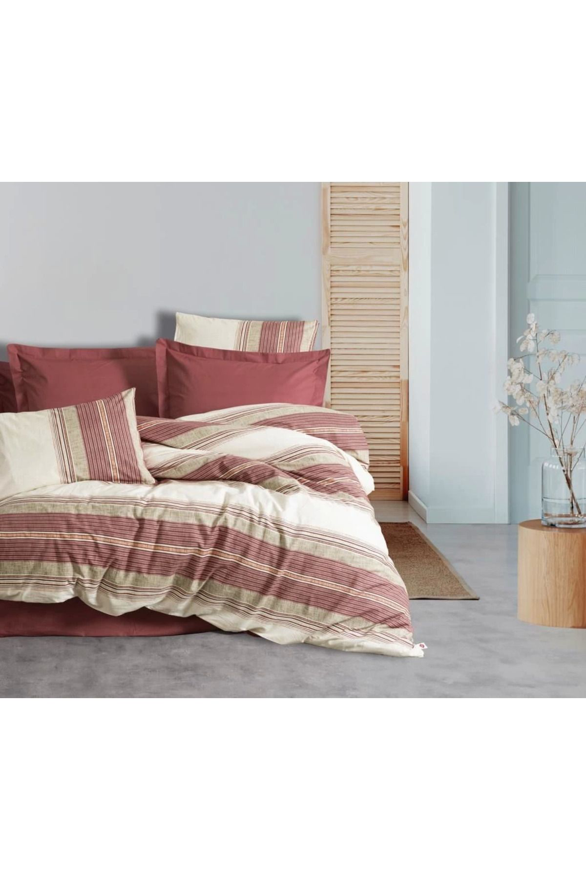 Yusuftex Cotton Box Line Nevresim Takimi Çift Kişilik Kenway Bordo