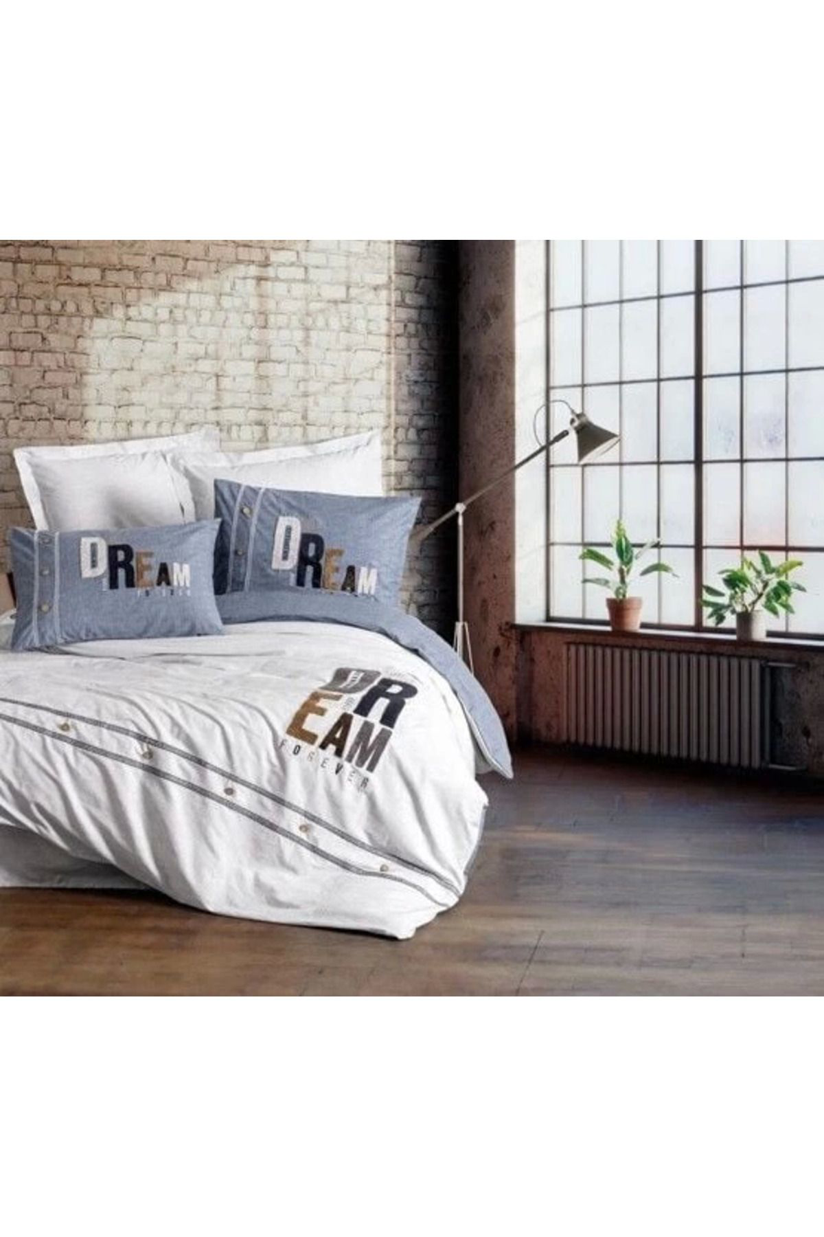 Yusuftex Cotton Box Mood Nakişli Ranforce Çift Kişilik Nevresim Takimi For