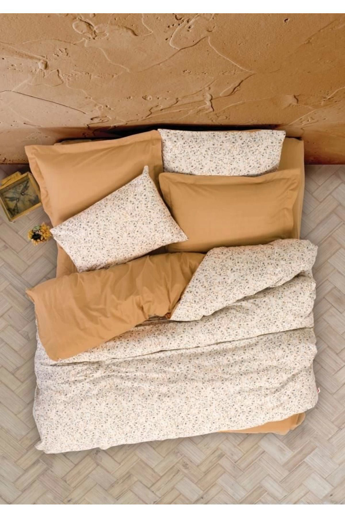 Yusuftex Cotton Box Petite Çift Kişilik Nevresim Takimi Posy Bej