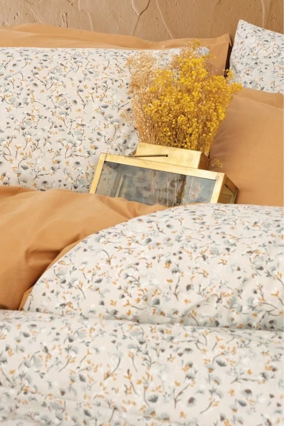Yusuftex Cotton Box Petite Çift Kişilik Nevresim Takimi Posy Bej