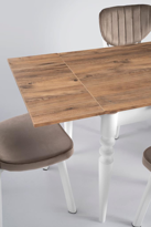 Sivas Gözde Mobilya Cunda Elma Ahşap Masa Sandalye Takimi 70X110