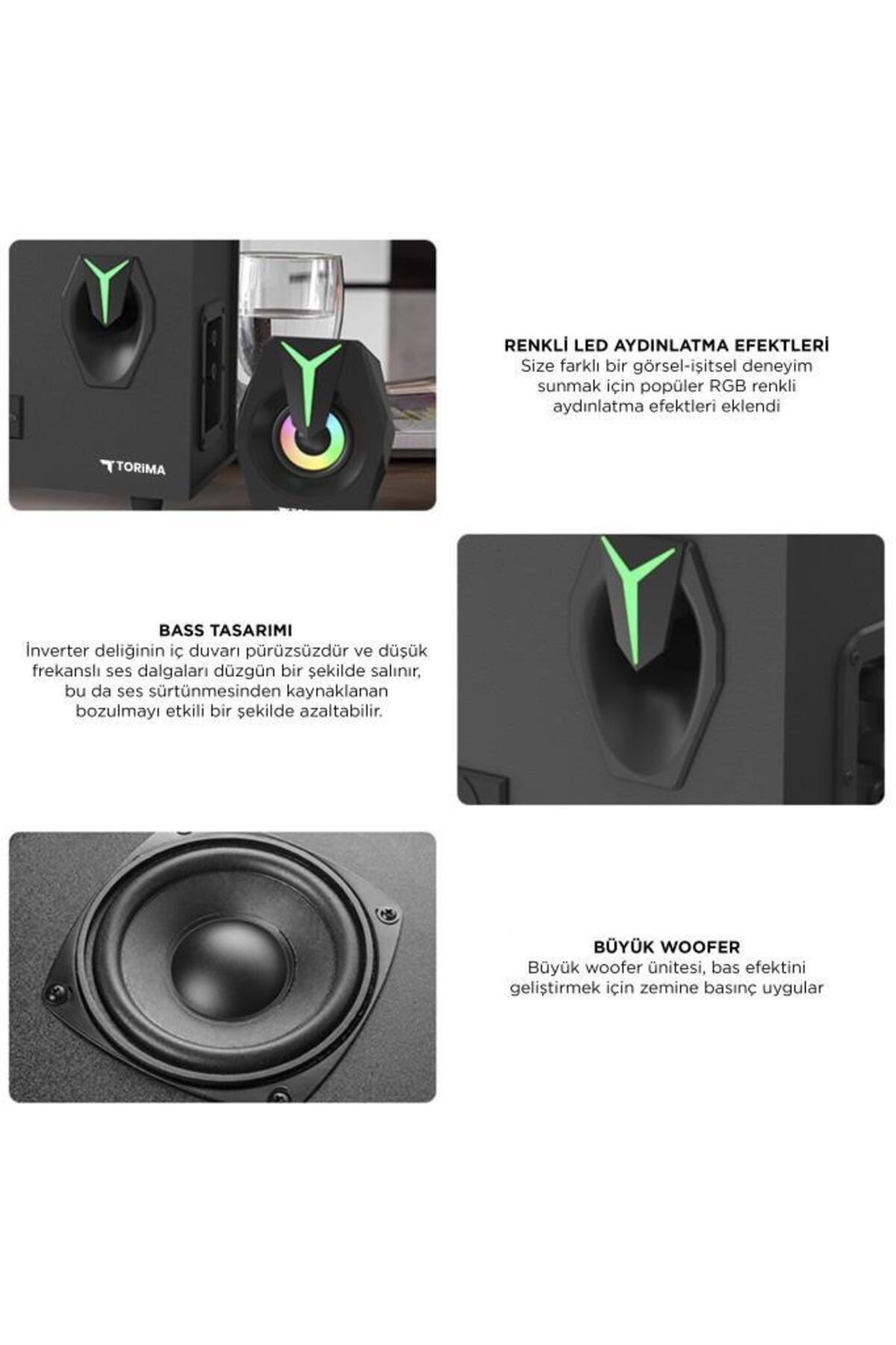 Torima D37 Bluetooth Hoparlör - Rgb İşik Ve Hafiza Karti Destekli"