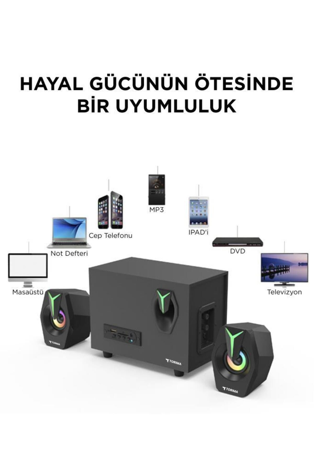 Torima D37 Bluetooth Hoparlör - Rgb İşik Ve Hafiza Karti Destekli"