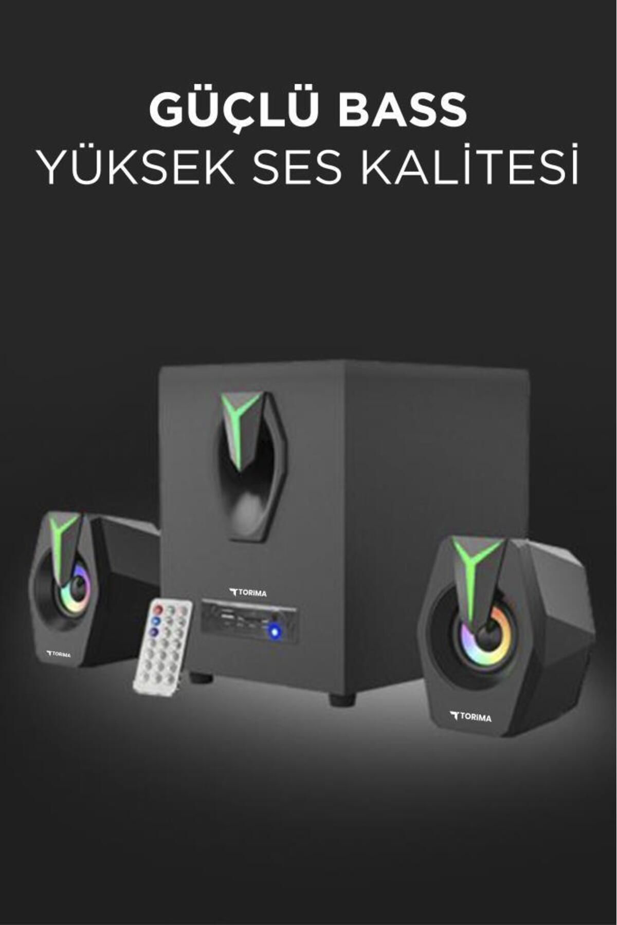 Torima D38 Rgb İşikli Bluetooth Hoparlör - 2İn1 Subwoofer Hafiza Karti D