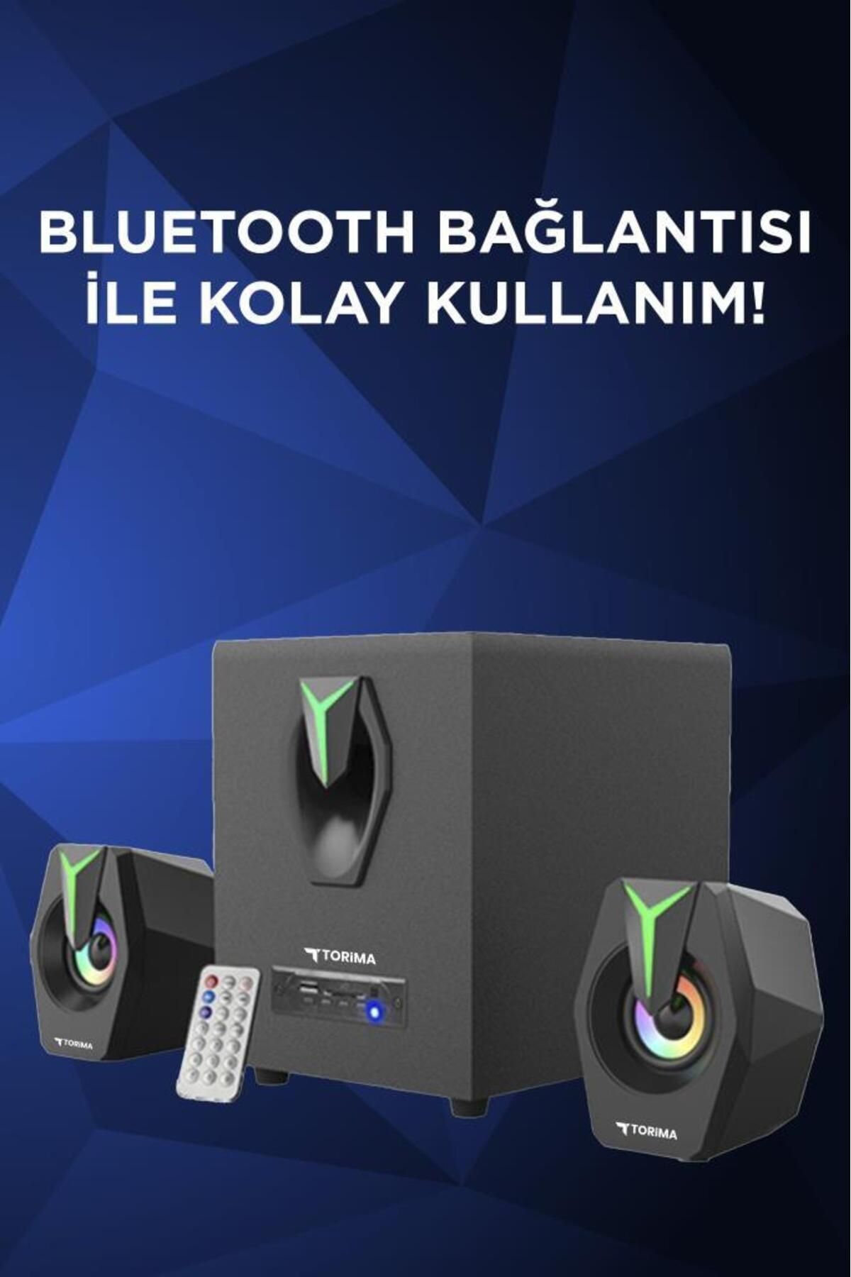 Torima D38 Rgb İşikli Bluetooth Hoparlör - 2İn1 Subwoofer Hafiza Karti D