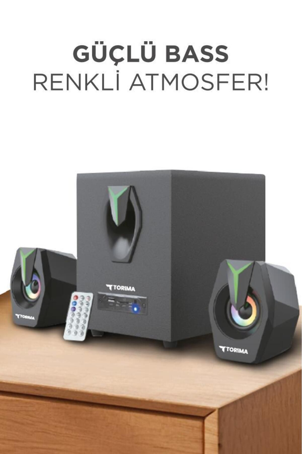 Torima D38 Rgb İşikli Bluetooth Hoparlör - 2İn1 Subwoofer Hafiza Karti D