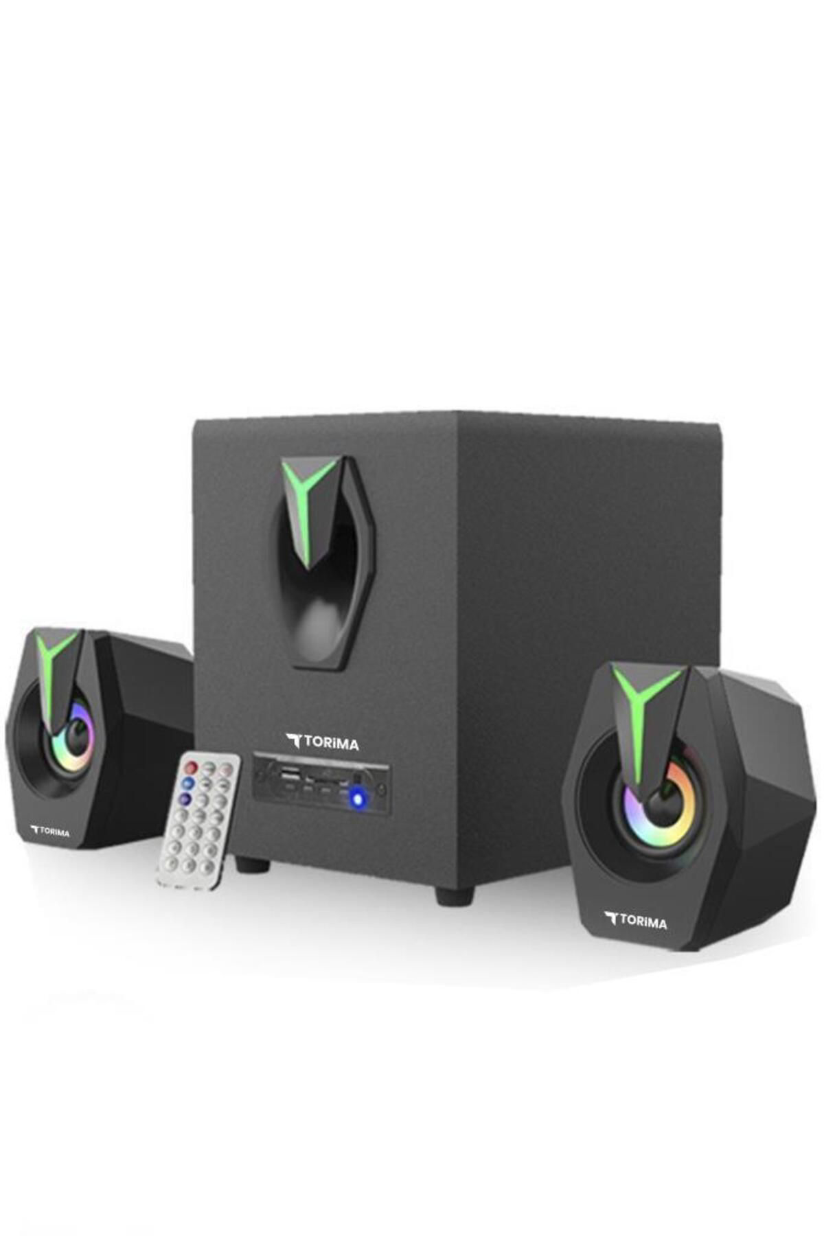 Torima D38 Siyah Bluetooth Hoparlör 2İn1 Subwoofer Rgb İşikli Bilgisayar