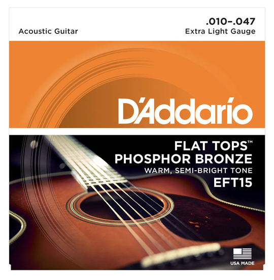 Daddario  Eft15 Akustik Gitar Tel Seti, Flat Tops, Phosphor Bronze