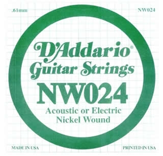 Daddario  Nw024 Elektro Ve Akustik Tek Tel, (Re), Nickel   