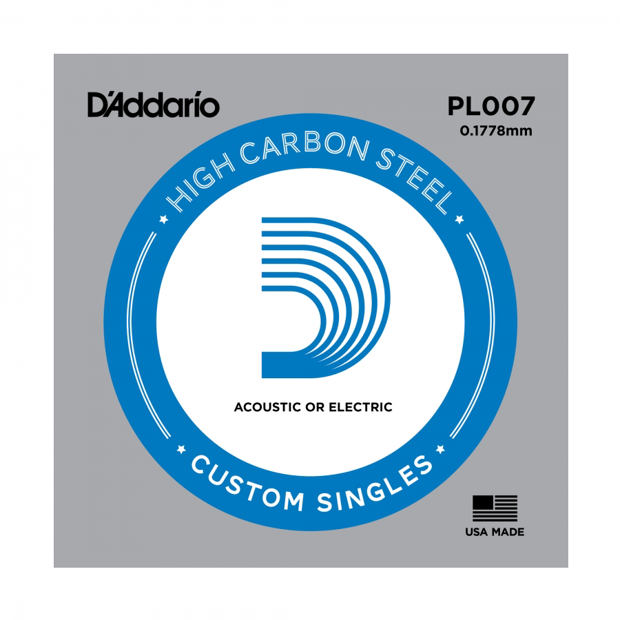 Daddario  Pl007 Elektro Ve Akustik Tek Tel, E-(Mi), High Carbon St