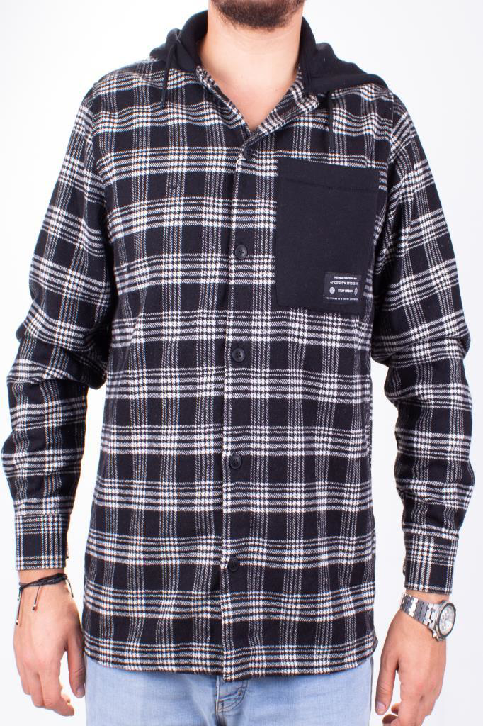 Dagoster  Dmg23-193714 Siyah Günlük Kapüşonlu Oversize Oduncu  Erk