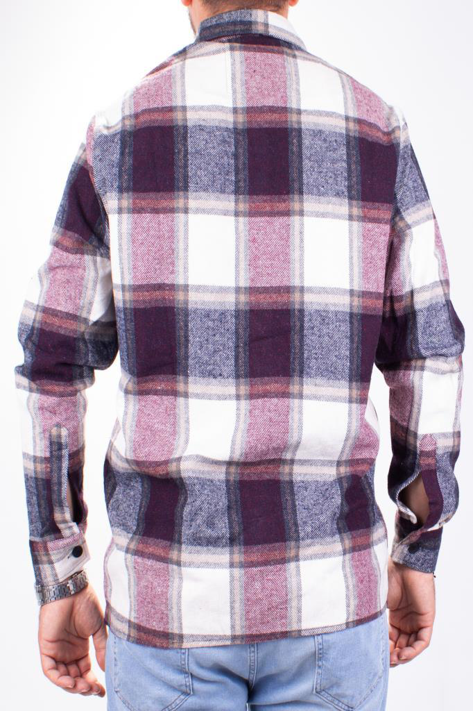 Dagoster  Dmg23-194635 Bordo Günlük Tek Cep  Ekose Oduncu Oversize