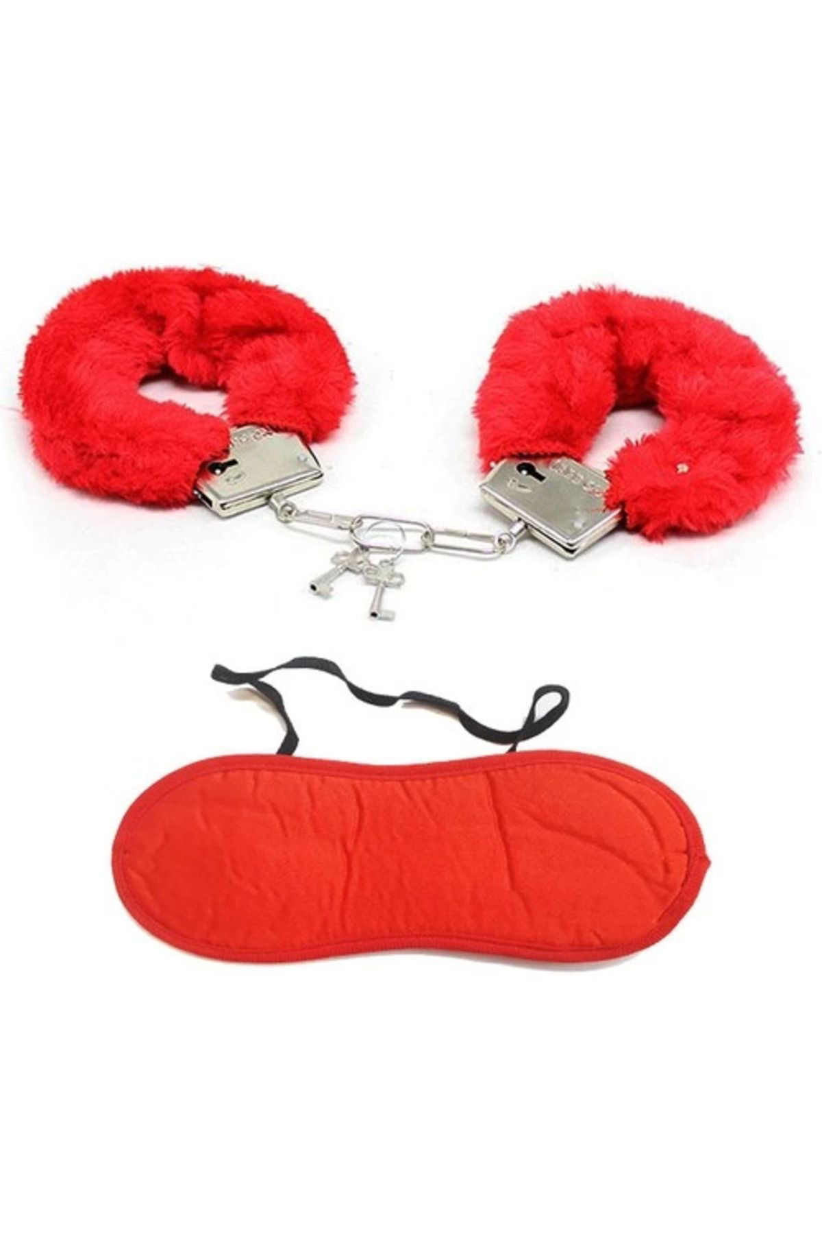 Yusuftex Daha Yok Mu Kirmizi Peluş Kelepçe Seti