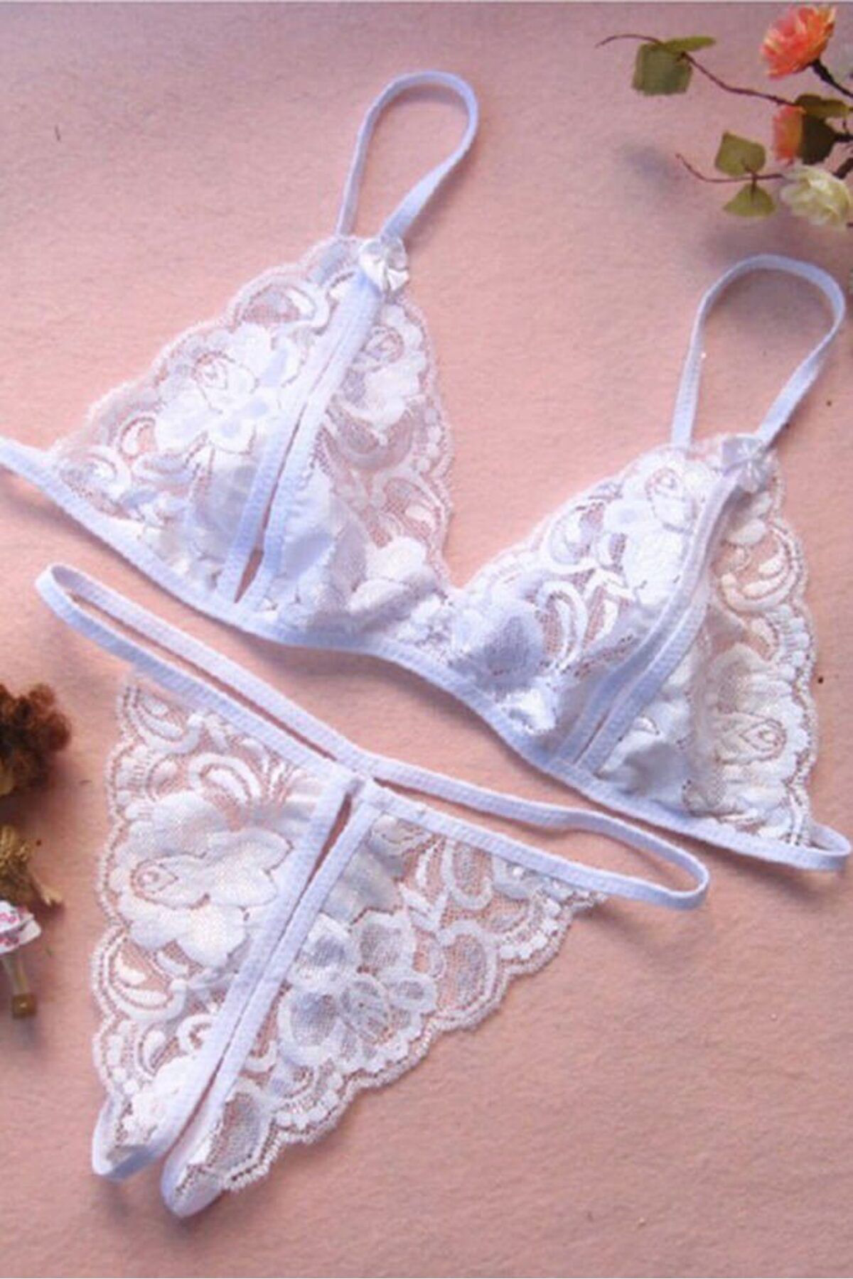 K&A Dantelli Fantazi Sütyen Ve G-String Takimi