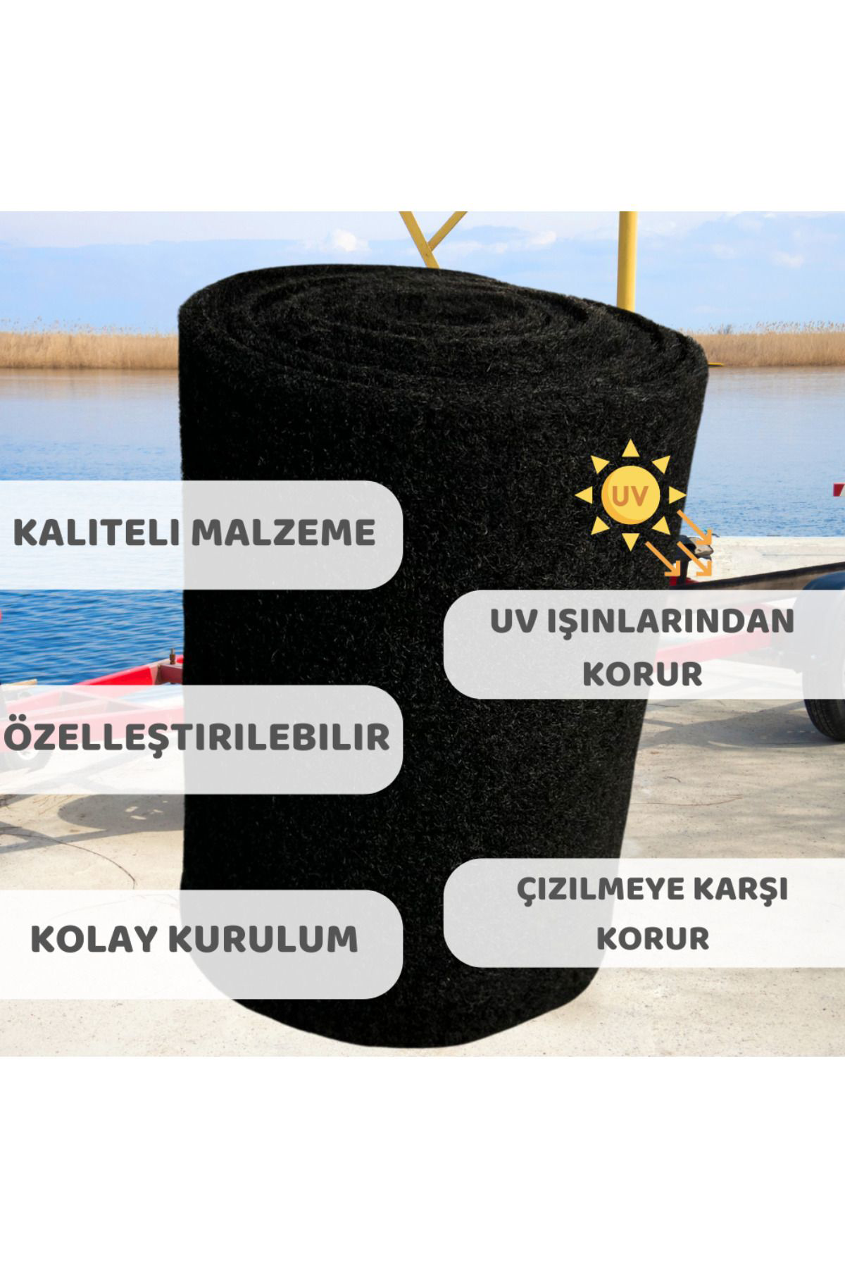 Beylini Dayanikli Tekne Römorku Halisi Dayanikli Kesilebilir Koruyucu Mat