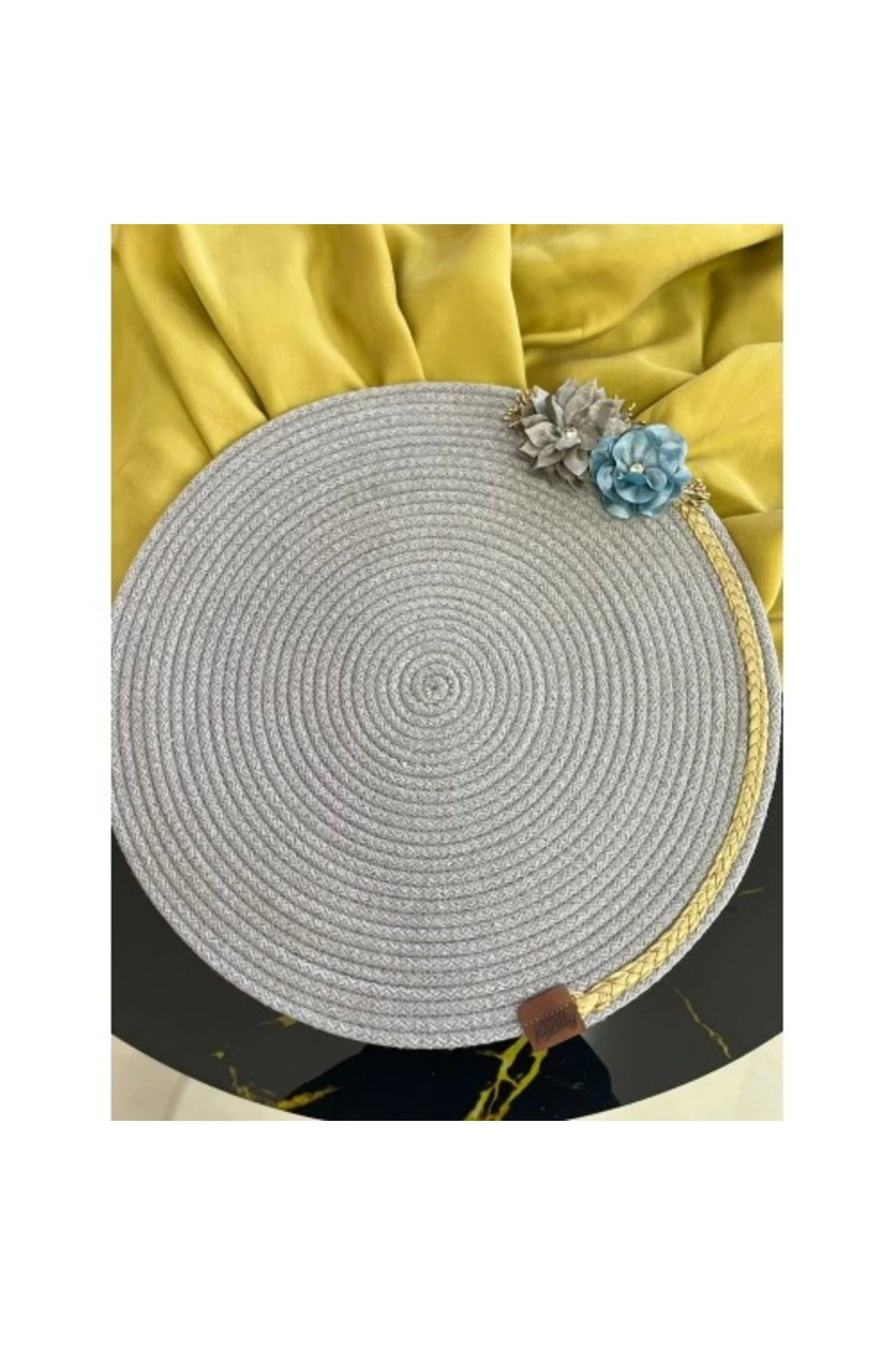 Yusuftex Decohandy 39Cm Çiçekli Jüt Örme Supla Amerikan Servis