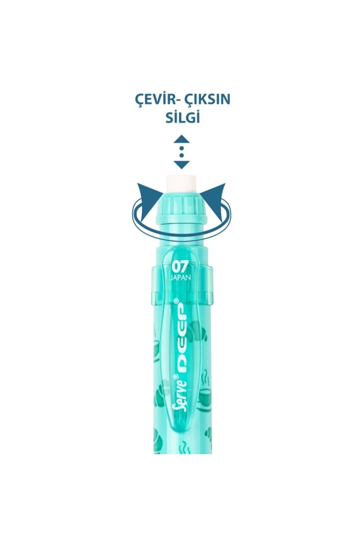 Serve Deep Kahve & Kruvasan Baskili Mekanik Versatil Kalem 0.7 Nane Yeş