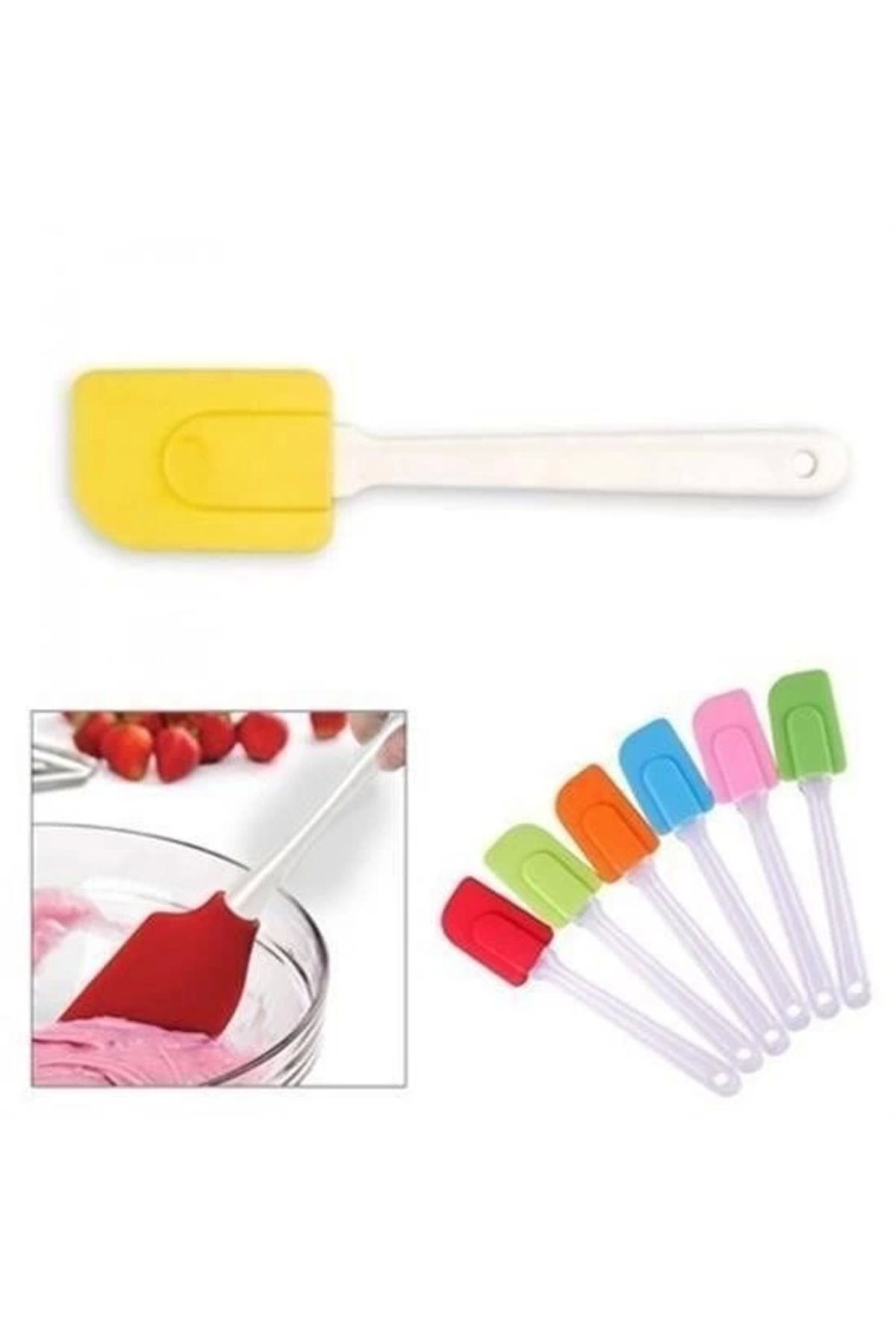Yusuftex Dekoratif Renkli Silikon Spatula Pratik Sevimli Spatula Kaşik