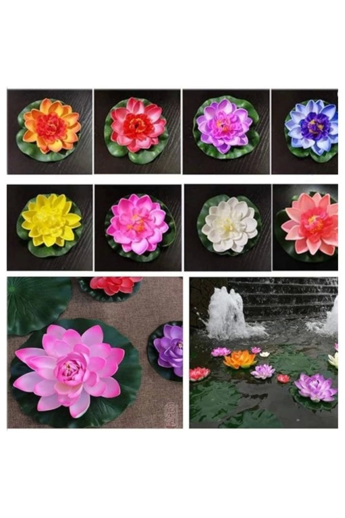 Yusuftex Dekoratif Yapay Lotus Çiçeği