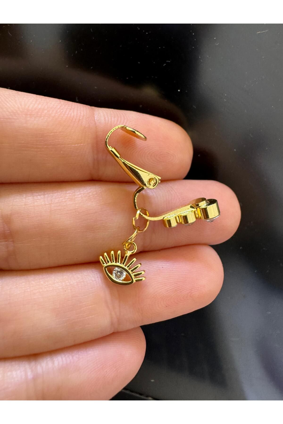 Arescollection Deliksiz ( Delik Gerektirmeyen) Klipsli Sikiştirmali Göbek Pierci